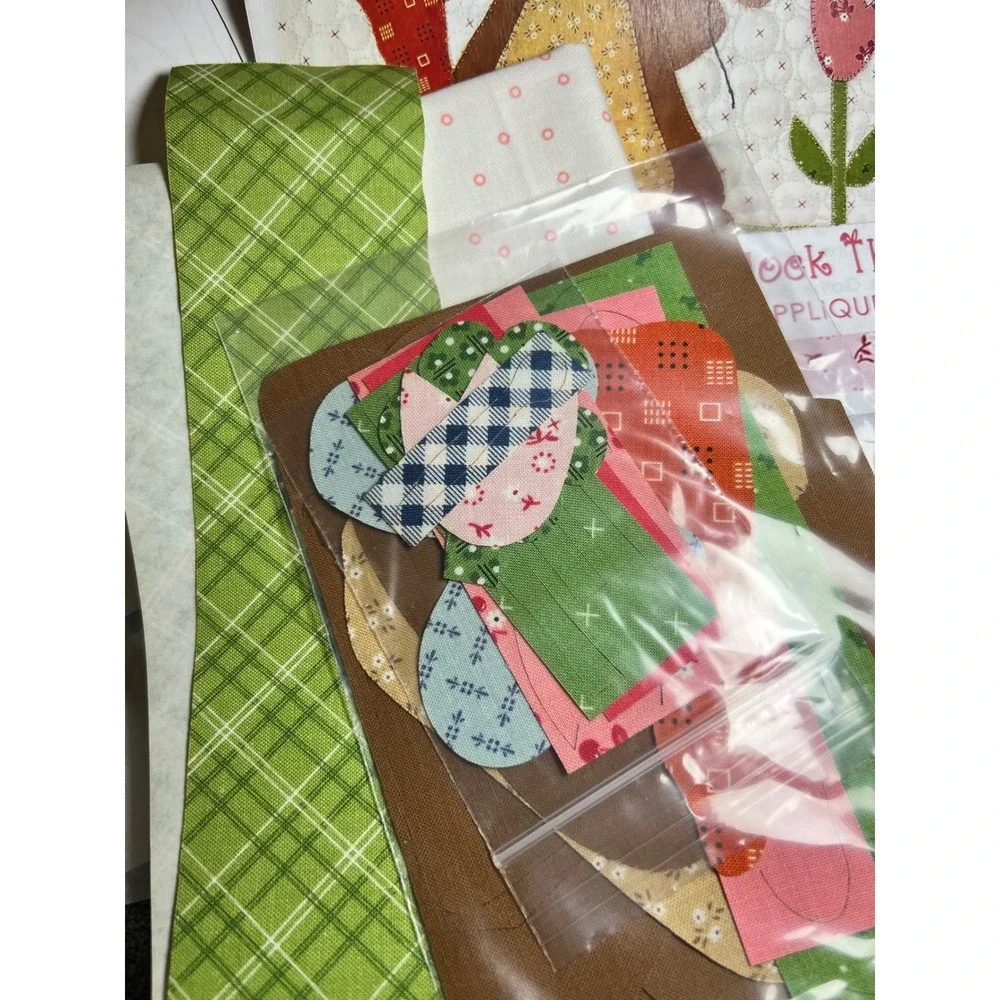 Hop To It Bailey Bunny Quilt Kit Stitches of Love Applique Pattern Fabric 13